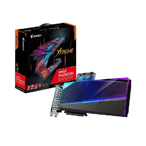 TARJETA DE VIDEO GIGABYTE AORUS RADEON RX 6900 XT XTREME WATERFORCE WB 16G GDDR6 16GB - 2 HDMI - 2 DP  