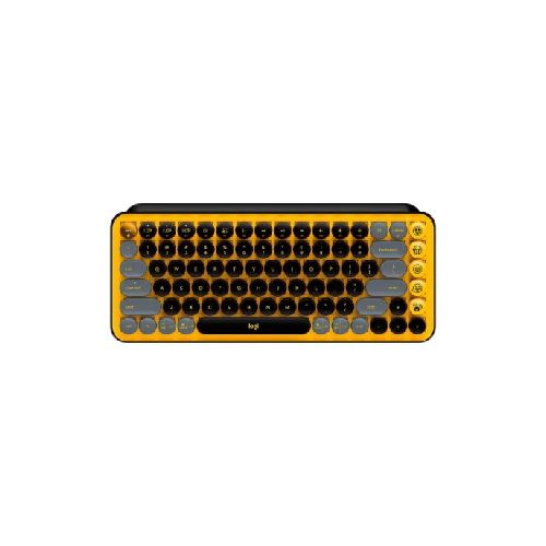 TECLADO MECANICO INALAMBRICO LOGITECH CON TECLAS DE EMOJIS PERSONALIZABLES POP KEYS AMARILLO  