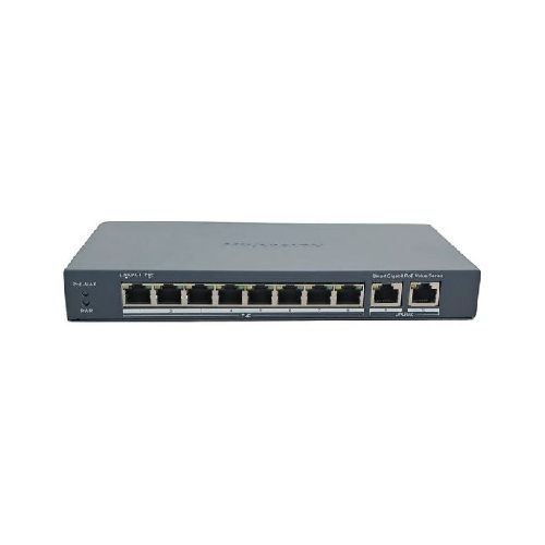 SWITCH ETHERNET PARA ESCRITORIO DE 10 PUERTOS 8X RJ45 GIGABIT POE + 2X RJ45 GIGABIT  HIKVISION DS-3E1510P-EI/M  