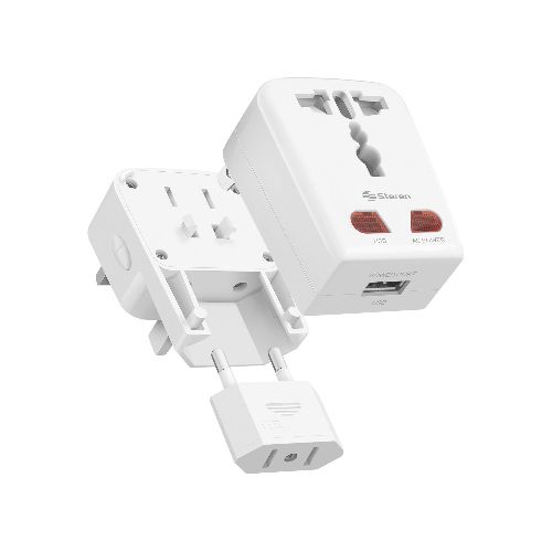 Adaptador universal de contactos para viaje con cargador USB  