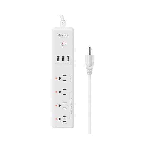 Multicontacto Wi-Fi* de 4 salidas horizontales y triple cargador USB  