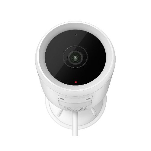 Cámara de seguridad Wi-Fi* / Ethernet Full HD fija para exterior tipo mini bala, compatible con asistentes de voz  