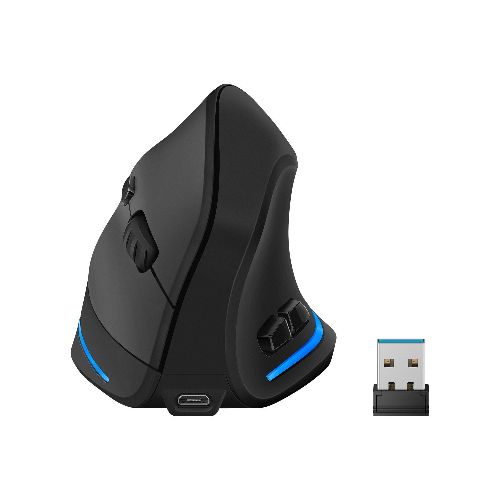 Mouse inalámbrico vertical con batería recargable 1200 / 1600 / 2400 DPI  