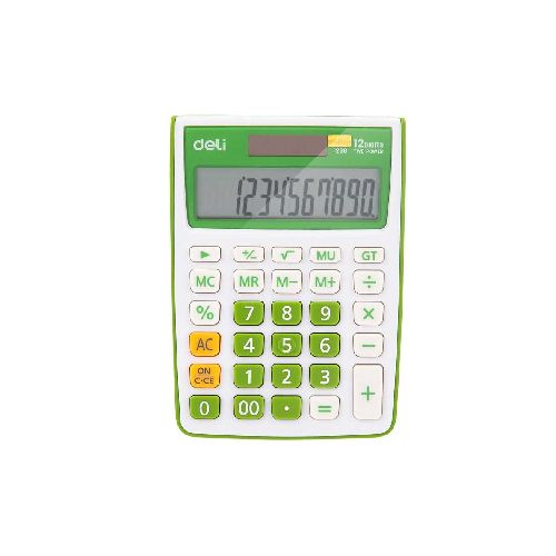 CALCULADORA DELI E1238/GREEN TOUCH 12 DIG SOLAR RECLINADA – Almacenes Mirna