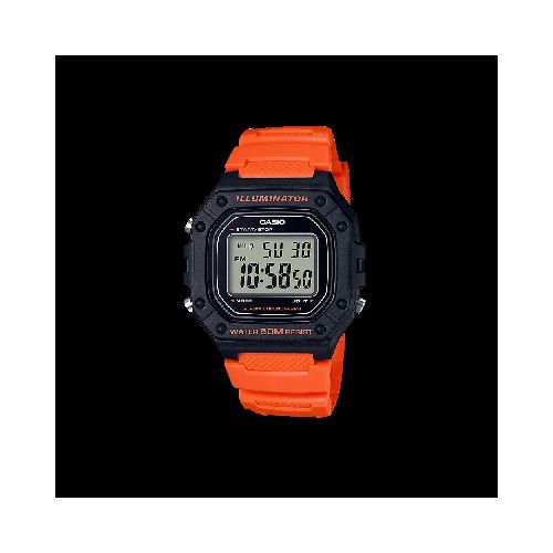 Reloj Casio Digital Naranja/Negro Hombre-W-218H-4B2VDF | Comsucre Online