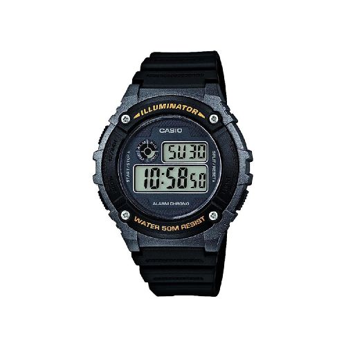 Reloj Casio Digital / Crono Alarma Negro Hombre-W-216H-1BVDF | Comsucre Online