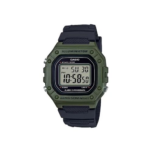 Reloj Casio Digital Negro/Verde Hombre-W-218H-3AVDF | Comsucre Online