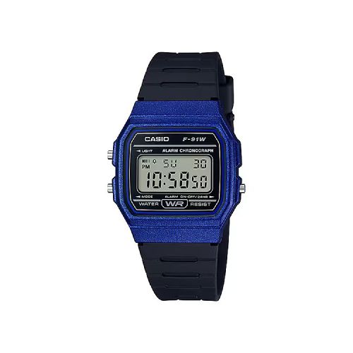 Reloj Casio Digital Negro/Azul Hombre-F-91WM-2ADF | Comsucre Online