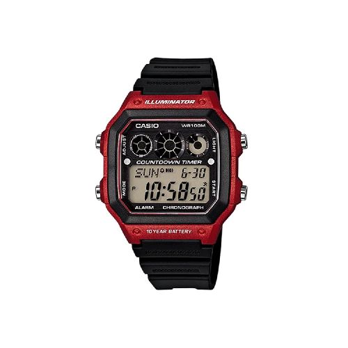 Reloj Casio Sporty Digital Negro/Rojo Hombre-AE-1300WH-4AVDF | Comsucre Online