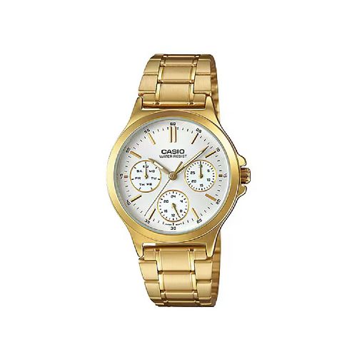 Reloj Casio Análogo Dorado Mujer-LTP-V300G-7AUDF | Comsucre Online