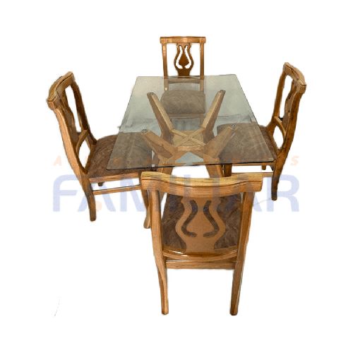 Juego de Comedor Oña Lineal Vidrio/4 Sillas | Almacenes Familiar