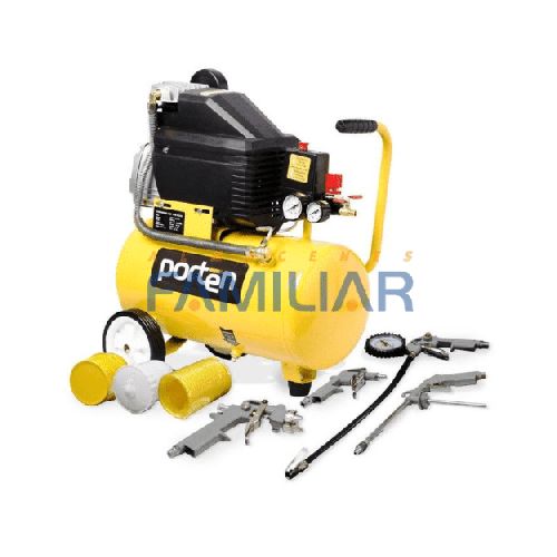 COMPRESOR PORTEN PCO-0224YK 2HP-24LT + KIT 5 PIEZAS  