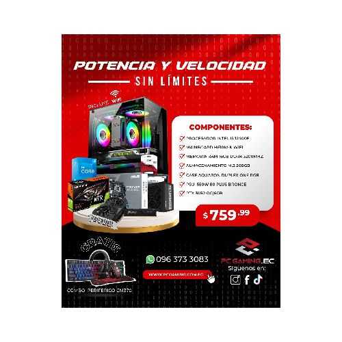 PC PROMO I5 12400F + RTX 3050 6GB - PC Gaming Ecuador