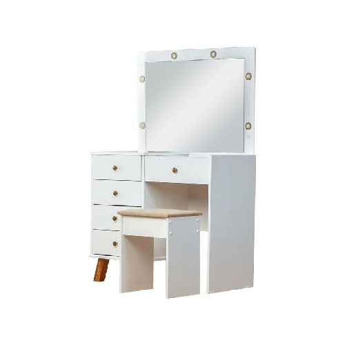 Tocador Camarim | Blanco - Incluye Banqueta -Muebles El Bosque - El Bosque Muebles - Diseño | Precio | Garantía - Tienda en línea