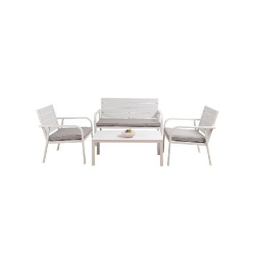 Set de Exteriores Finlandia + Mesa Centro | Blanco - El Bosque Muebles - El Bosque Muebles - Diseño | Precio | Garantía - Tienda en línea