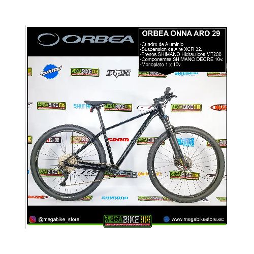 Bicicleta ORBEA ONNA 20 Aro 29 -Frenos Disco Hidráulico Shimano ,Suspensión de Aire, Monoplato (negra)  