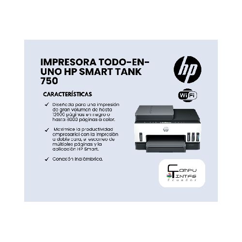 Impresora Todo-en-uno HP Smart Tank 750  