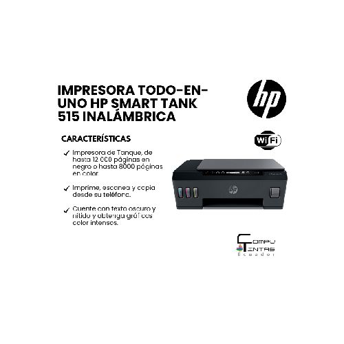 Impresora Todo-en-Uno HP Smart Tank 515 inalámbrica  