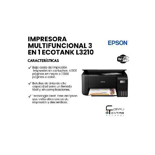 Impresora multifuncional 3 en 1 EcoTank L3210  