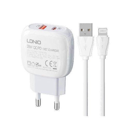 Cargador LDNIO A2313C PD carga rápida 20w USB - iPhone, Tipo C - Novicompu, lo mismo pero mas barato