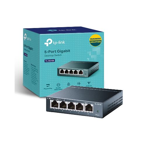 Switch TL-SG105 con 5 puertos a 10/100/1000 Mbps - Novicompu, lo mismo pero mas barato