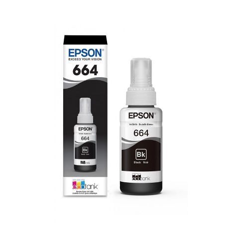 Botella de Tinta Epson T664 Negra 70Ml -L220, L380, L355, L395, L375, L555, L495, L575, L565, L1455, L655 - Novicompu, lo mismo pero mas barato