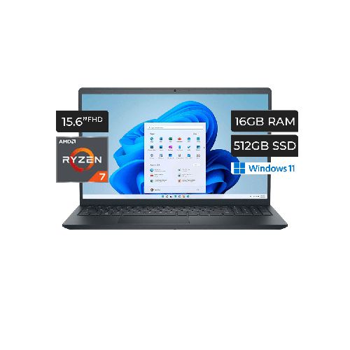 Laptop Dell Amd Ryzen 7 7730, 512gb+16gb+ touch, w11 - Novicompu, lo mismo pero mas barato