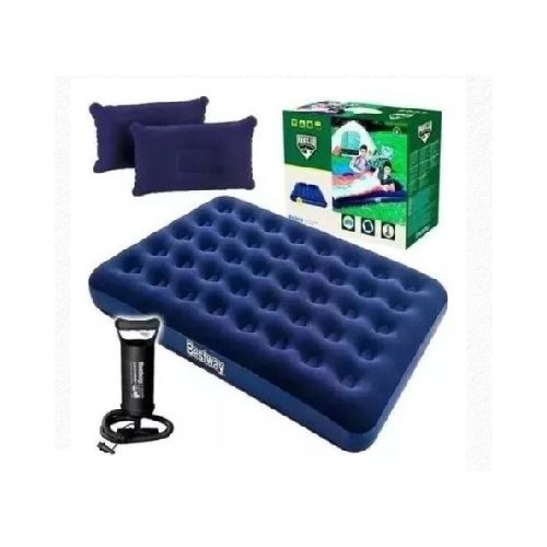 Colchón Inflable 2 Plazas + Inflador +
  2 Almohadas Bestway  