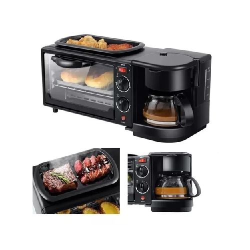 Horno tostador 3 en 1 horno sartén y
  cafetera 1350w  