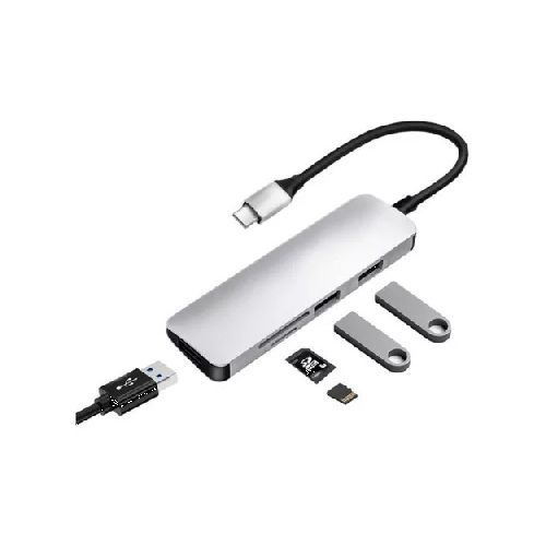 Adaptador Hub 5en1 Usb Tipo C Con Multipuerto Card  