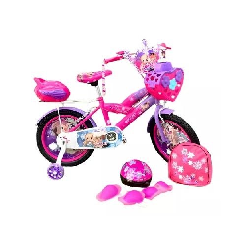 Bicicleta Para Niña Aro 16 Incluye Casco Y Protectores  