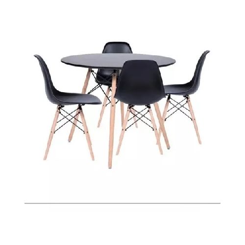 Juego de comedor de 4 puestos
  redondo Eames Eiffel  