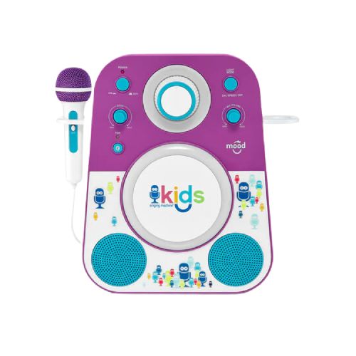 Singing Machine Kids Mood - Sistema de Karaoke para Niños con Luces LED y Micrófono - Morado - SMK-250PB - Maxitec