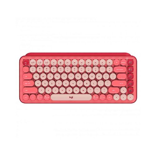 Teclado logitech inalámbrico pop keys bluetooth rosa - 920-010715 - Maxitec