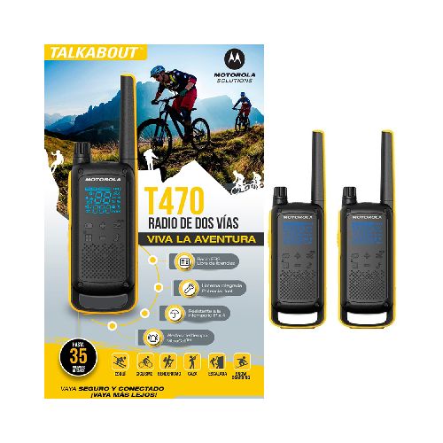 Walkie Talkie Motorola Talkabout T470 Kit de 2 Radios - GADGETSTORE.EC