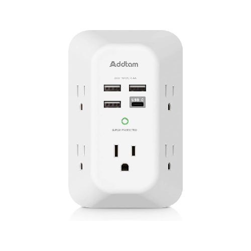 Extensión de Puertos de Corriente 9en1 + cargador USB-C/USB Addtam - GADGETSTORE.EC