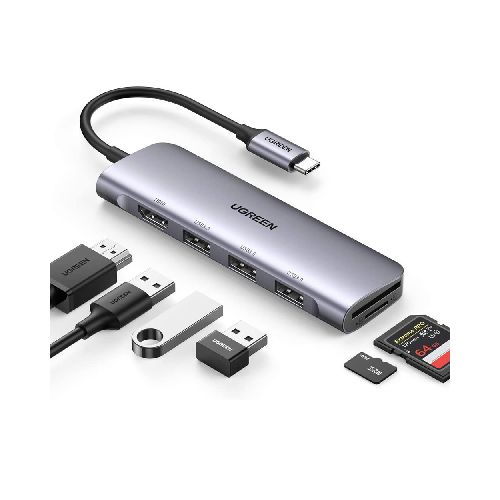 Hub USB Tipo C a Hdmi 4k/USB 3.0 x3/microSD/SD Ugreen - GADGETSTORE.EC