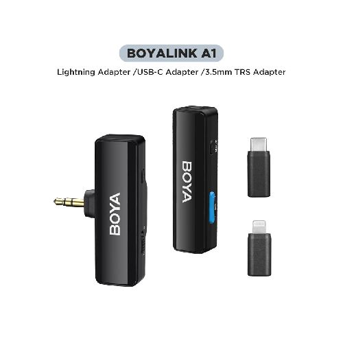 Microfono Boya BoyaLink A1 USB-C + Lightining + 3.5mm TRS NC - GADGETSTORE.EC