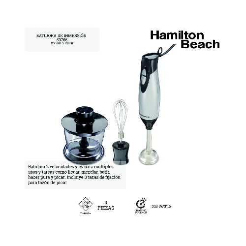 Batidora de Inmersión + Batidor + Procesador Alimentos Hamilton Beach 59765 5H0010G - GADGETSTORE.EC