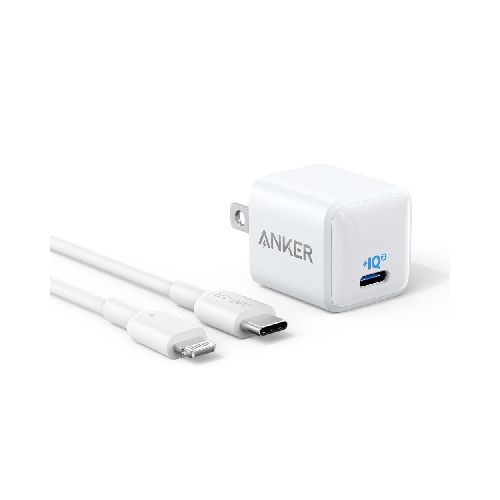 Anker PowerPort III Nano Cargador USB-C PIQ 3.0 20W con cable Lightning para iPhone / iPad Pro  