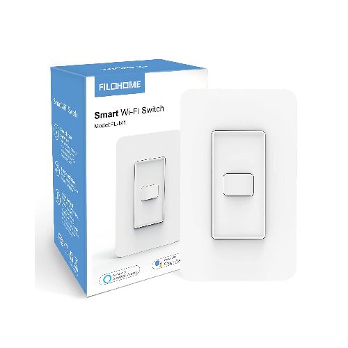 Filohome Interruptor de luz inteligente compatible con Alexa y Google Assistant, Wi-Fi de 2.4 GHz  