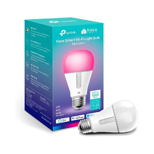 Kasa Smart Bulb foco regulable cambia de color, funciona con Alexa y Google Home, 1000 lúmenes, A19, 11W, WiFi, no requiere HUB  