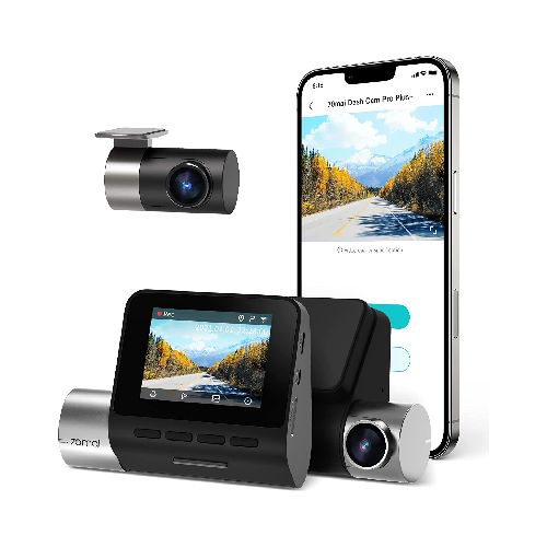 70mai Dash Cam Pro Plus+ A500S 2.7K Cámara Frontal + Trasera para Carro con WiFi y GPS integrado  