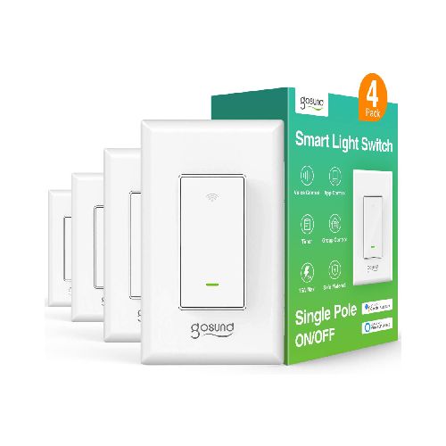 4 Pack Interruptor Inteligente Gosund Smart Switch Luz Wifi Funciona con Alexa y Google Assistant  